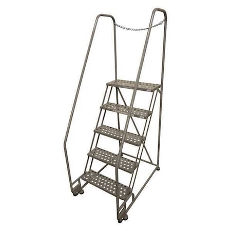 80 in H Steel Tilt and Roll Ladder, 5 Steps, 450 lb Load Capacity MPN:5TR26A6E10B8D3C1P6