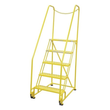 80 in H Steel Tilt and Roll Ladder, 5 Steps, 450 lb Load Capacity MPN:5TR26A6E10B8D3C2P6