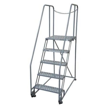 80 in H Steel Tilt and Roll Ladder, 5 Steps, 450 lb Load Capacity MPN:5TR26A6E20B8D3C1P6