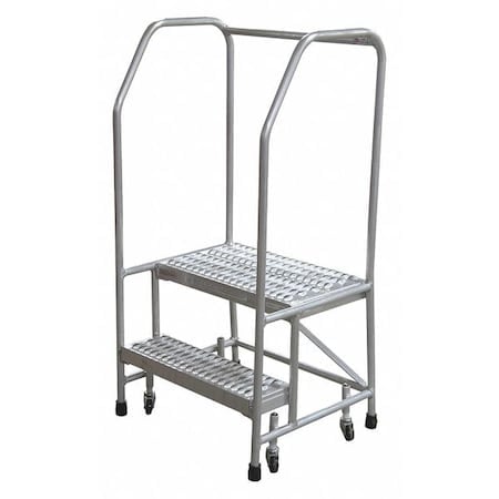 50 in H Aluminum Rolling Ladder, 2 Steps, 350 lb Load Capacity MPN:A2R2626A3B3C50P6