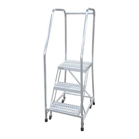 50 in H Aluminum Rolling Ladder, 2 Steps, 350 lb Load Capacity MPN:A2R2626A4B3C50P6