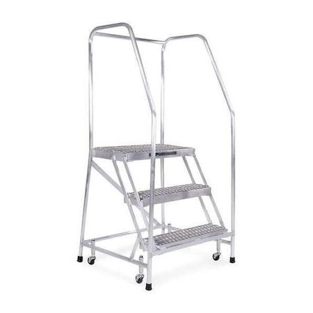 60 in H Aluminum Rolling Ladder, 3 Steps, 350 lb Load Capacity MPN:A3R1822A3B3C50P6