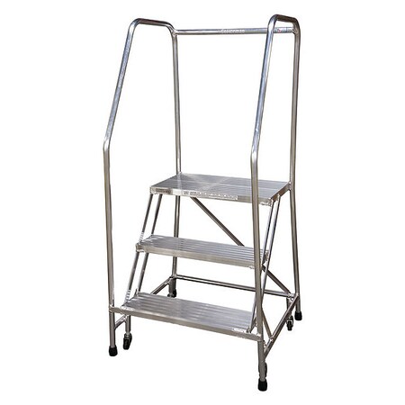 60 in H Aluminum Rolling Ladder, 3 Steps, 350 lb Load Capacity MPN:A3R1822A4B3C50P6