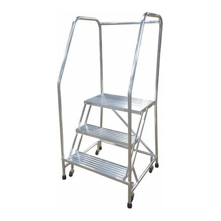 60 in H Aluminum Rolling Ladder, 3 Steps, 350 lb Load Capacity MPN:A3R2630A4B3C50P6