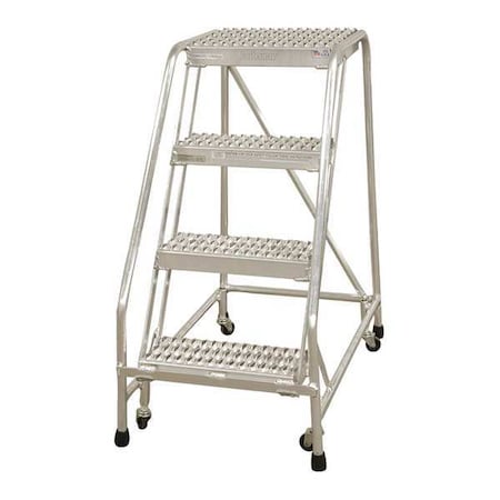 40 in H Aluminum Rolling Ladder, 4 Steps, 350 lb Load Capacity MPN:A4N1822A4B3C50P6