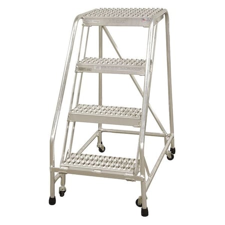 40 in H Aluminum Rolling Ladder, 4 Steps, 350 lb Load Capacity MPN:A4N2630A4B3C50P6