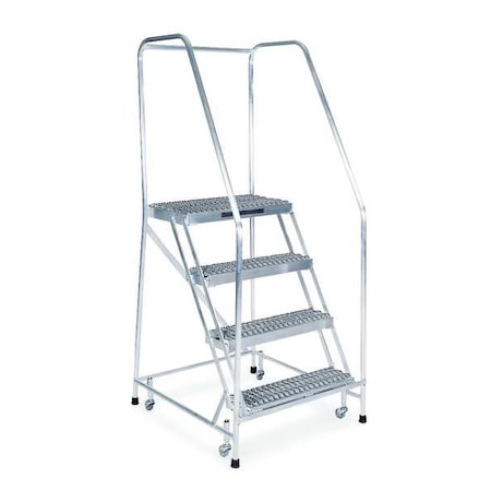 70 in H Aluminum Rolling Ladder, 4 Steps, 350 lb Load Capacity MPN:A4R1822A3B3C50P6