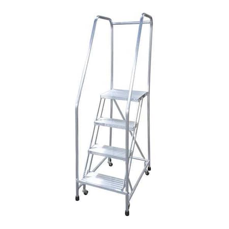 70 in H Aluminum Rolling Ladder, 4 Steps, 350 lb Load Capacity MPN:A4R2630A4B3C50P6