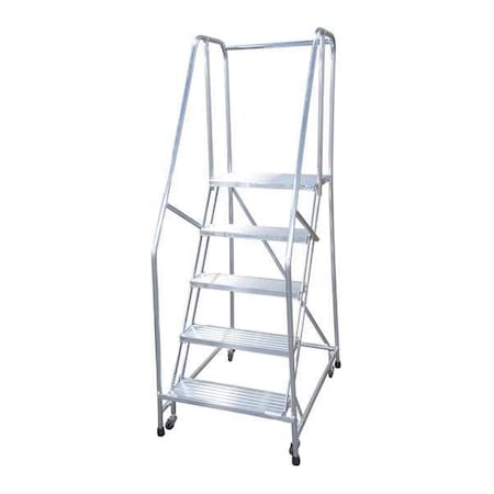 80 in H Aluminum Rolling Ladder, 5 Steps, 350 lb Load Capacity MPN:A5R1822A4B3C50M6P6