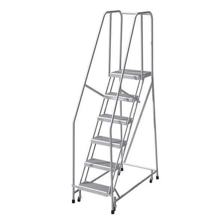 90 in H Aluminum Rolling Ladder, 6 Steps, 350 lb Load Capacity MPN:A6R1824A4B3C50M6P6