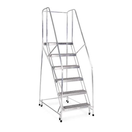 100 in H Aluminum Rolling Ladder, 7 Steps, 350 lb Load Capacity MPN:A7R2630A3B3C50P6