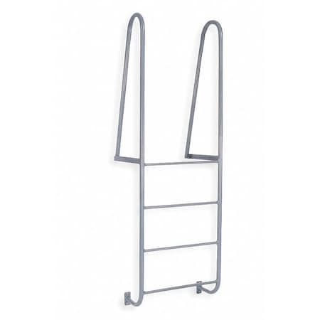 7 ft Overall H, Fixed Ladder, Steel, 4 Steps, Forward Exit, Gray Powder Coated Finish MPN:D4WT C1 P6