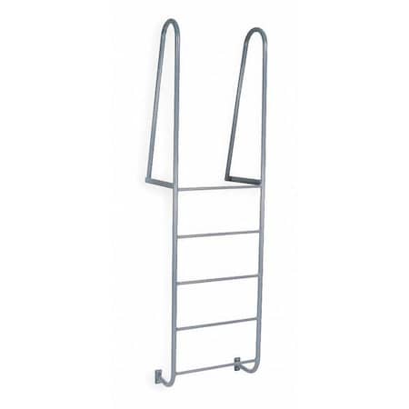 8 ft Overall H, Fixed Ladder, Steel, 5 Steps, Forward Exit, Gray Powder Coated Finish MPN:D5WT C1 P6