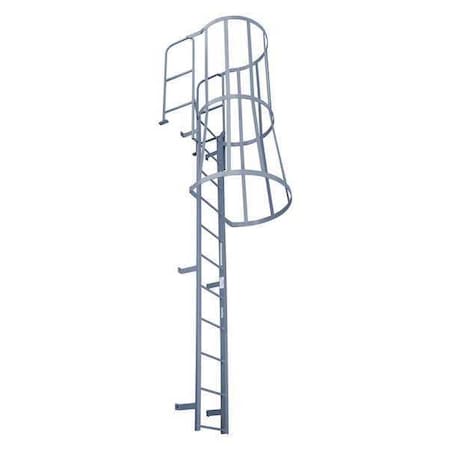 15 ft 6 in Overall H, Fixed Ladder with Safety Cage, Steel, 13 Steps, Forward Exit MPN:F13WC C1