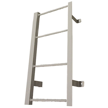 3 ft 8 in Overall H, Fixed Ladder, Steel, 4 Steps, Side Step Exit, Powder Coated Finish MPN:F4S C1