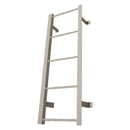 4 ft 7 in Overall H, Fixed Ladder, Steel, 5 Steps, Side Step Exit, Powder Coated Finish MPN:F5S C1