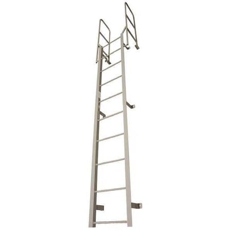 10 ft Overall H, Fixed Ladder, Steel, 7 Steps, Forward Exit, Powder Coated Finish MPN:F7W C1