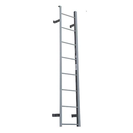 7 ft 4 in Overall H, Fixed Ladder, Steel, 8 Steps, Side Step Exit, Powder Coated Finish MPN:F8S C1