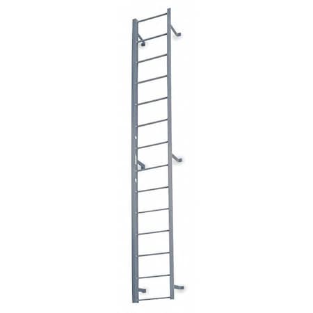 8 ft 3 in Overall H, Fixed Ladder, Steel, 9 Steps, Side Step Exit, Powder Coated Finish MPN:F9S C1