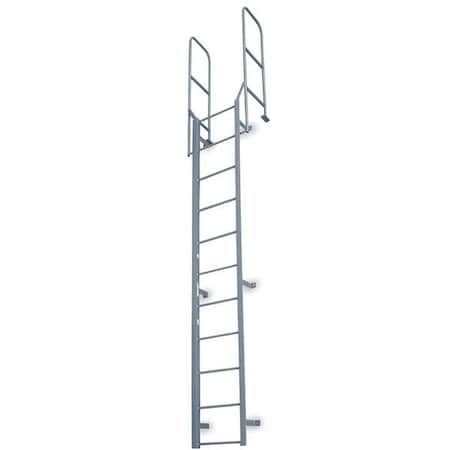 11 ft 8 in Overall H, Fixed Ladder, Steel, 9 Steps, Forward Exit, Powder Coated Finish MPN:F9W C1