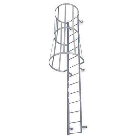 20 ft 3 in Overall H, Fixed Ladder with Safety Cage, Steel, 21 Steps, Top Exit, 300 lb Load Capacity MPN:M21SC C1