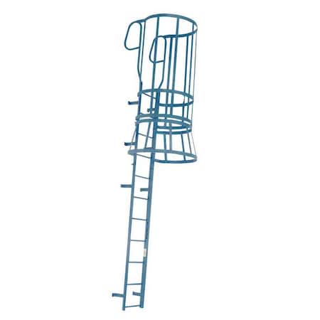 25 ft 8 in Overall H, Fixed Ladder with Safety Cage, Steel, 23 Steps, Forward Exit MPN:M23WC C1