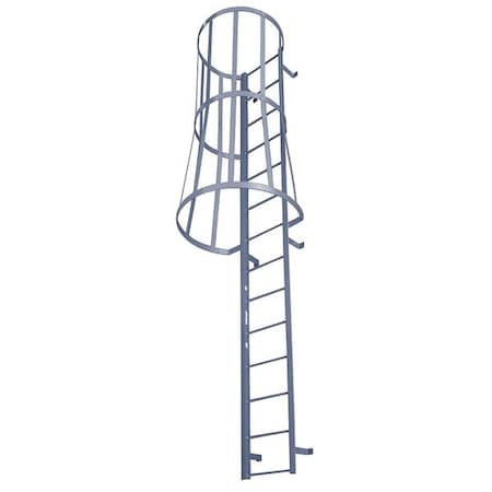 25 ft 3 in Overall H, Fixed Ladder with Safety Cage, Steel, 26 Steps, Top Exit, 300 lb Load Capacity MPN:M26SC C1