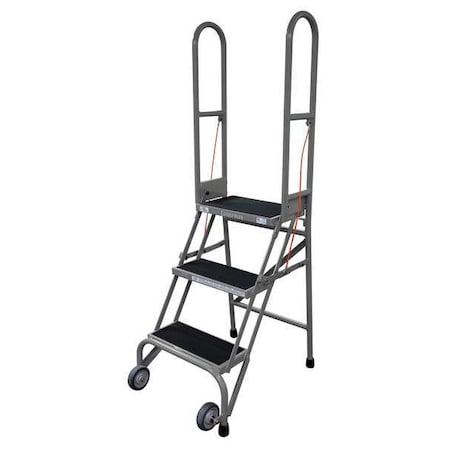 50 in H Steel Folding Rolling Ladder, 2 Steps, 350 lb Load Capacity MPN:SAS2A2E10B8C1P6