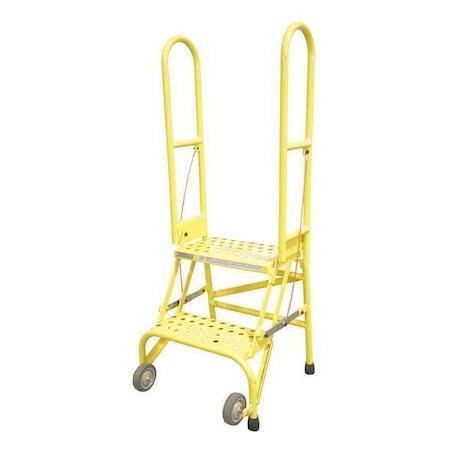 50 in H Steel Rolling Ladder, 2 Steps, 350 lb Load Capacity MPN:SAS2A6E10B8C2P6