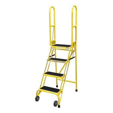 70 in H Steel Rolling Ladder, 4 Steps, 350 lb Load Capacity MPN:SAS4A2E10B8C2P6