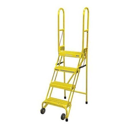70 in H Steel Rolling Ladder, 4 Steps, 350 lb Load Capacity MPN:SAS4A3E10B8C2P6