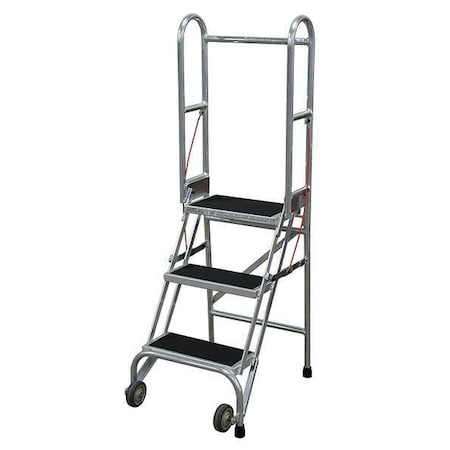 60 in H Aluminum Folding Rolling Ladder, 3 Steps, 350 lb Load Capacity MPN:SASA3A2E10C50P6