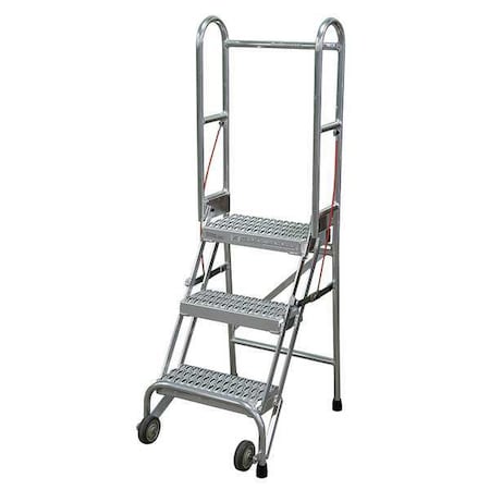 60 in H Aluminum Folding Rolling Ladder, 3 Steps, 350 lb Load Capacity MPN:SASA3A3E10C50P6