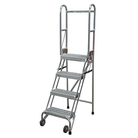 70 in H Aluminum Folding Rolling Ladder, 4 Steps, 350 lb Load Capacity MPN:SASA4A3E10C50P6