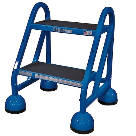 Rolling Step, 2 Steps, 22 in Overall Height, Steel, Blue MPN:ST-200 A2 C21 P5