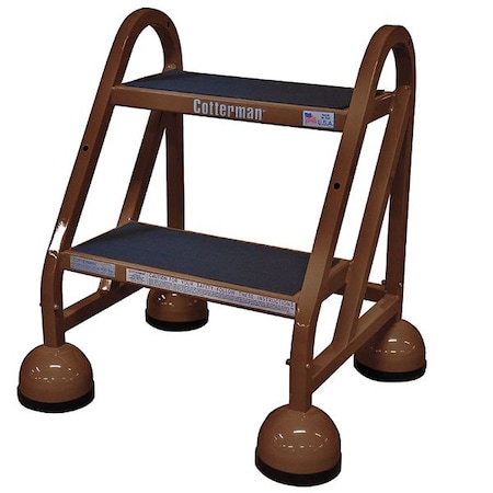 Rolling Step, 2 Steps, 22 in Overall Height, Steel, Brown MPN:ST-200 A2 C4 P5