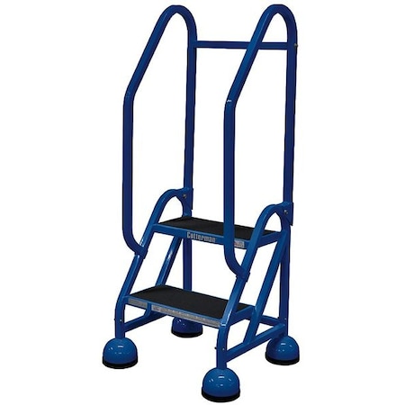48 in H Steel Rolling Ladder, 2 Steps, 450 lb Load Capacity MPN:ST-201 A2 C21 P5