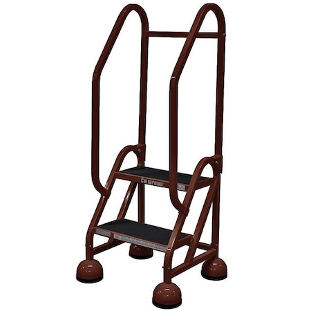 48 in H Steel Rolling Ladder, 2 Steps, 450 lb Load Capacity MPN:ST-201 A2 C4 P5