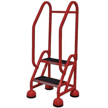 48 in H Steel Rolling Ladder, 2 Steps, 450 lb Load Capacity MPN:ST-201 A2 C6 P5