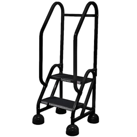 48 in H Steel Rolling Ladder, 2 Steps, 450 lb Load Capacity MPN:ST-201 A2 C7 P5