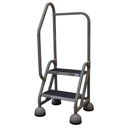 48 in H Steel Rolling Ladder, 2 Steps, 450 lb Load Capacity MPN:ST-202 A2 C1 P5
