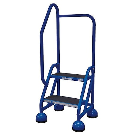 48 in H Steel Rolling Ladder, 2 Steps, 450 lb Load Capacity MPN:ST-202 A2 C21 P5