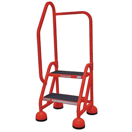 48 in H Steel Rolling Ladder, 2 Steps, 450 lb Load Capacity MPN:ST-202 A2 C6 P5
