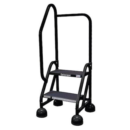 48 in H Steel Rolling Ladder, 2 Steps, 450 lb Load Capacity MPN:ST-202 A2 C7 P5