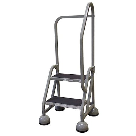 48 in H Steel Rolling Ladder, 2 Steps, 450 lb Load Capacity MPN:ST-203 A2 C1 P5