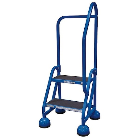 48 in H Steel Rolling Ladder, 2 Steps, 450 lb Load Capacity MPN:ST-203 A2 C21 P5