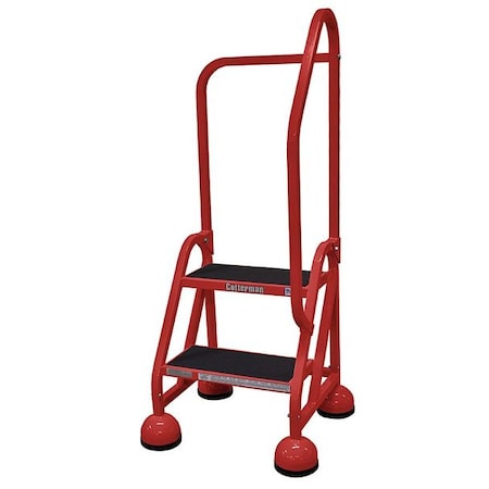 48 in H Steel Rolling Ladder, 2 Steps, 450 lb Load Capacity MPN:ST-203 A2 C6 P5