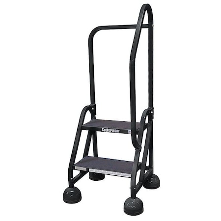 48 in H Steel Rolling Ladder, 2 Steps, 450 lb Load Capacity MPN:ST-203 A2 C7 P5