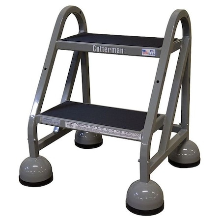 Rolling Step, 2 Steps, 22 in Overall Height, Steel, Gray MPN:ST-220 A2 C1 P5