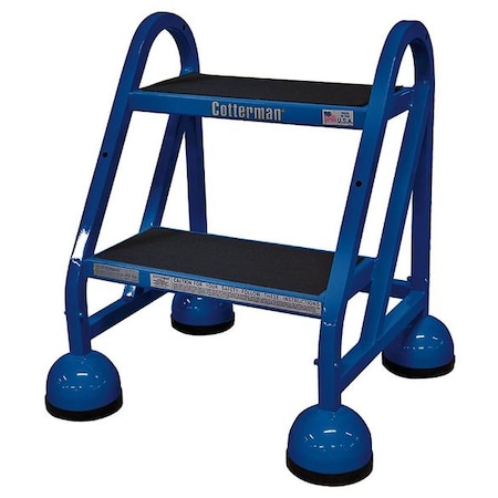 Rolling Step, 2 Steps, 22 in Overall Height, Steel, Blue MPN:ST-220 A2 C21 P5